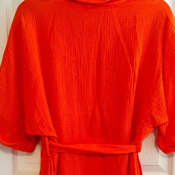 Victoria Dunn Orange Polo Collar Dress 3/4 Dolman Sleeves NWT - Picture 5 of 7